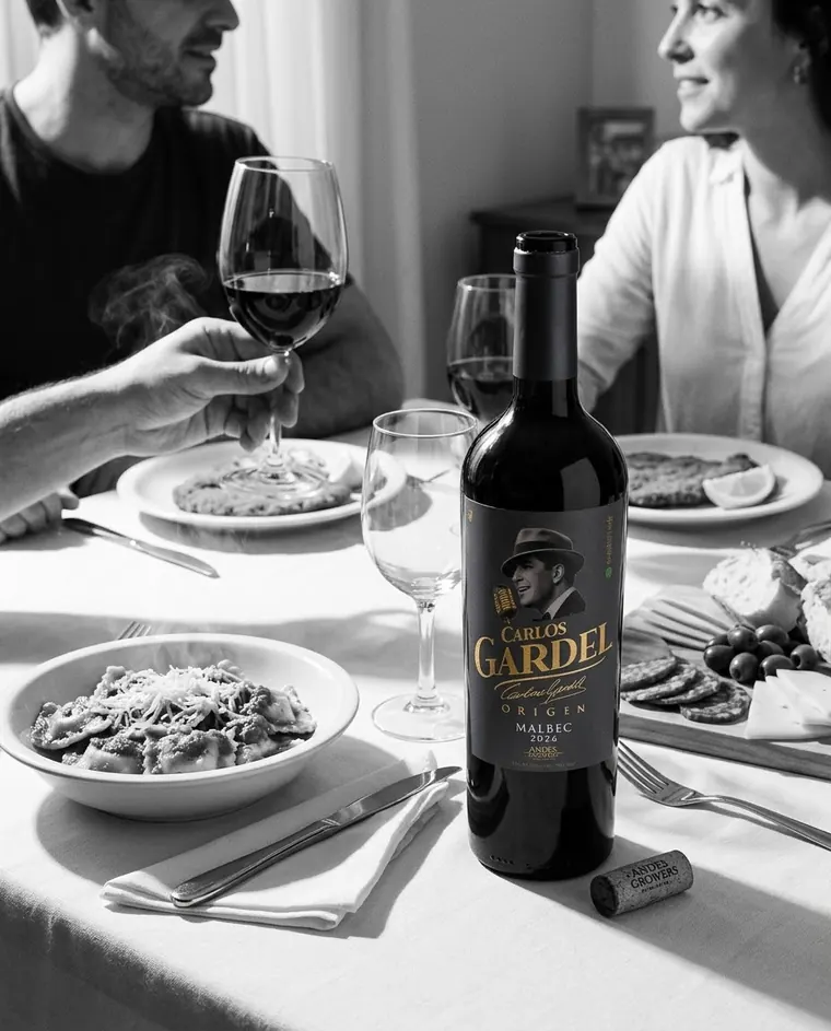 Etiqueta de Carlos Gardel Origen Malbec 2025